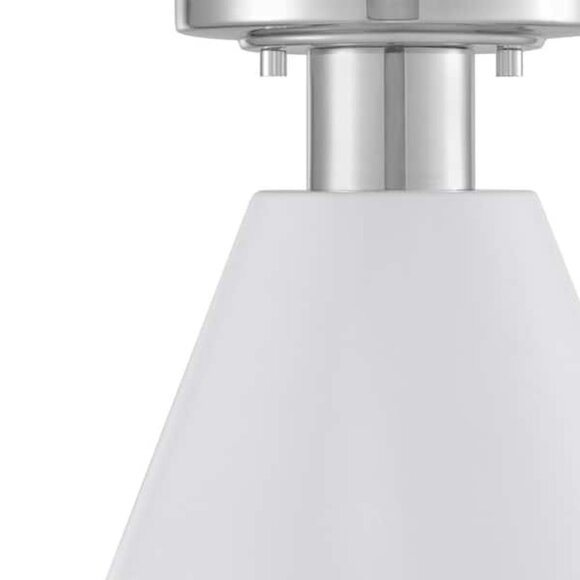 Hampton Bay Finley 8 in. 1-Light White and Chrome Semi-Flush Mount Ceiling Light - Picture 7 of 9